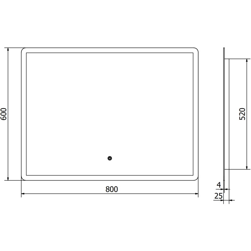 Mexen Navia beleuchteter Badezimmerspiegel 80 x 60 cm, LED 6000K, Antibeschlag - 9803-080-060-611-00