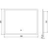 Mexen Navia beleuchteter Badezimmerspiegel 80 x 60 cm, LED 6000K, Antibeschlag - 9803-080-060-611-00