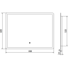 Mexen Navia LED-beleuchteter Badezimmerspiegel 80 x 60 cm, 6000K, Antibeschlag - 9803-080-060-611-00