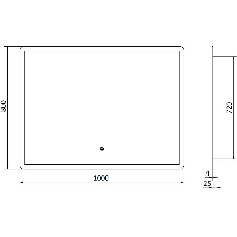 Mexen Navia beleuchteter Badezimmerspiegel 100 x 80 cm, LED 6000K, Antibeschlag - 9803-100-080-611-00