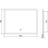 Mexen Navia beleuchteter Badezimmerspiegel 100 x 80 cm, LED 6000K, Antibeschlag - 9803-100-080-611-00