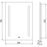 Mexen Remi beleuchteter Badezimmerspiegel 50 x 70 cm, LED 6000K, Antibeschlag - 9804-050-070-611-00