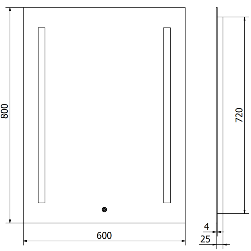 Mexen Remi beleuchteter Badezimmerspiegel 60 x 80 cm, LED 6000K, Antibeschlag - 9804-060-080-611-00