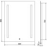 Mexen Remi beleuchteter Badezimmerspiegel 60 x 80 cm, LED 6000K, Antibeschlag - 9804-060-080-611-00