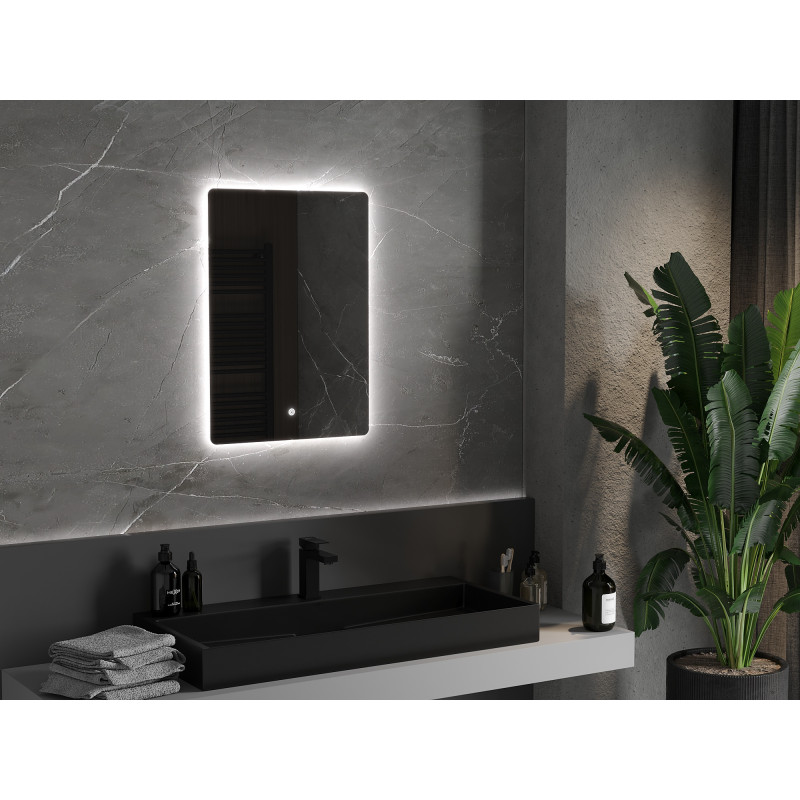 Mexen Sun beleuchteter Badezimmer-Spiegel 50 x 70 cm, LED 6000K, Antibeschlag - 9807-050-070-611-00
