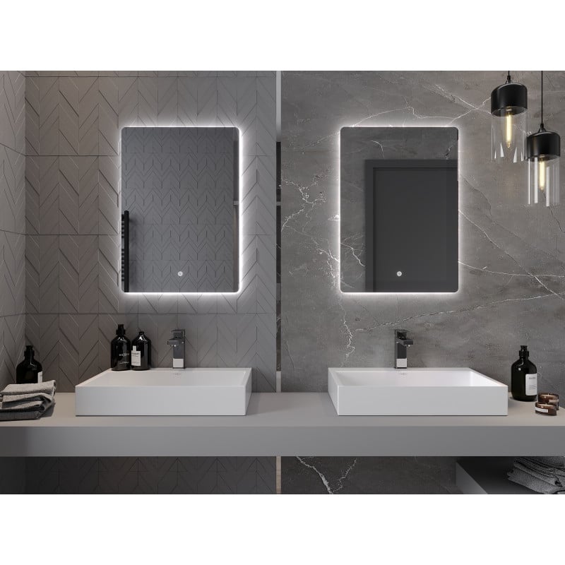 Mexen Sun beleuchteter Badezimmer-Spiegel 50 x 70 cm, LED 6000K, Antibeschlag - 9807-050-070-611-00