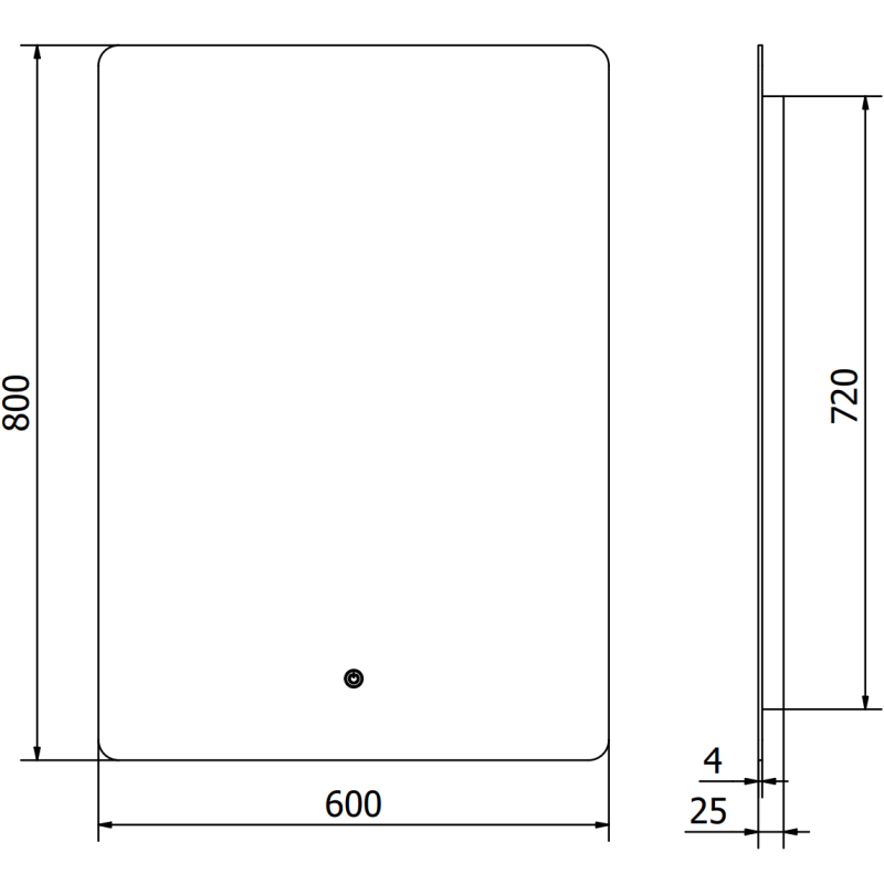 Mexen Sun beleuchteter Badezimmerspiegel 60 x 80 cm, LED 6000K, Antibeschlag - 9807-060-080-611-00