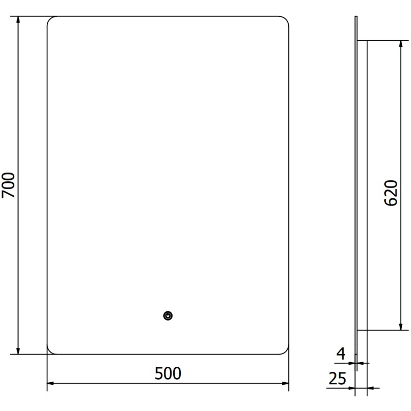 Mexen Sun beleuchteter Badezimmerspiegel 50 x 70 cm, LED 6000K, Antibeschlag - 9807-050-070-611-00