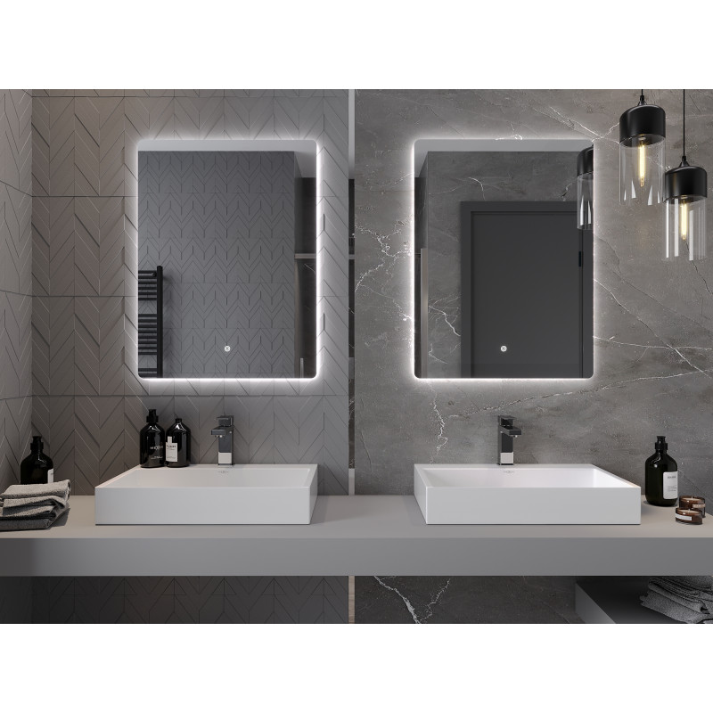 Mexen Sun beleuchteter Badezimmerspiegel 60 x 80 cm, LED 6000K, Antibeschlag - 9807-060-080-611-00