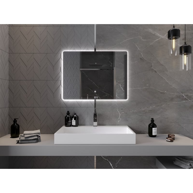 Mexen Sun beleuchteter Badezimmer-Spiegel 80 x 60 cm, LED 6000K, Antibeschlag - 9807-080-060-611-00