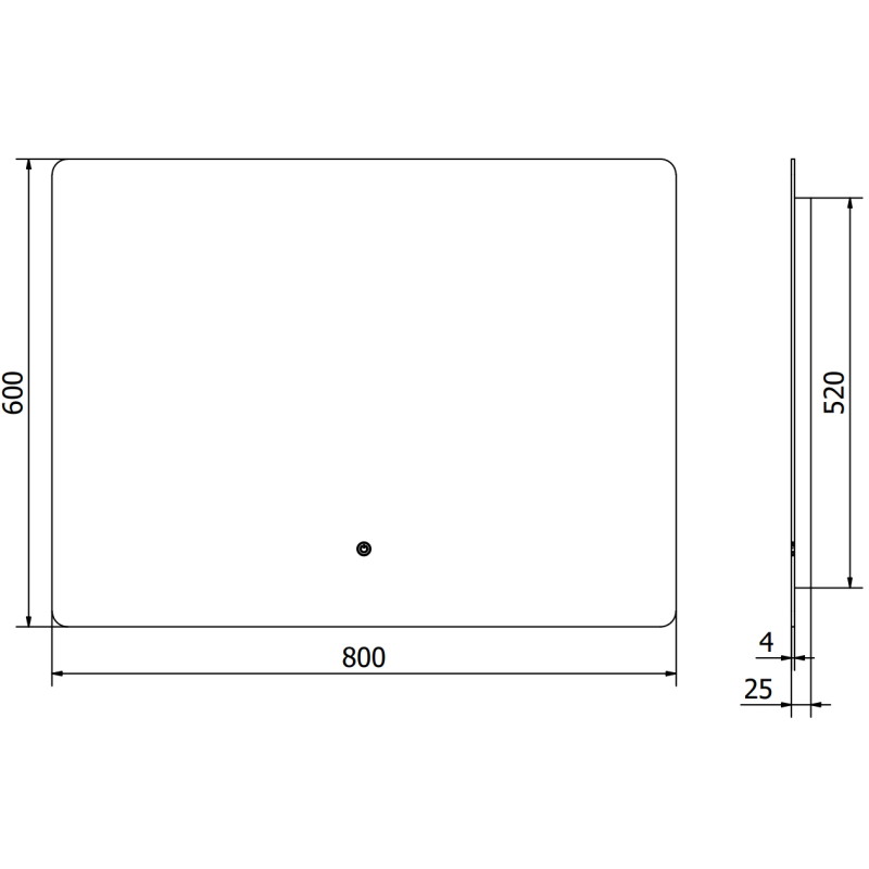 Mexen Sun beleuchteter Badezimmerspiegel 80 x 60 cm, LED 6000K, Antibeschlag - 9807-080-060-611-00
