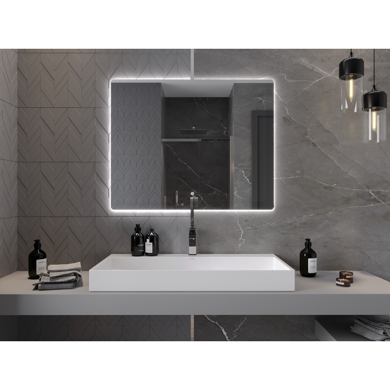 Mexen Sun beleuchteter Badezimmerspiegel 100 x 80 cm, LED 6000K, Antibeschlag - 9807-100-080-611-00