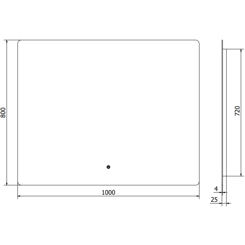 Mexen Sun beleuchteter Badezimmerspiegel 100 x 80 cm, LED 6000K, Antibeschlag - 9807-100-080-611-00
