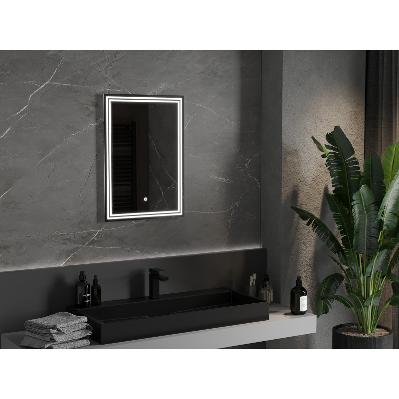 Mexen Taco beleuchteter Badezimmerspiegel 50 x 70 cm, LED 6000K, Antibeschlag - 9805-050-070-611-00