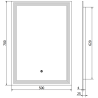 Mexen Taco beleuchteter Badezimmerspiegel 50 x 70 cm, LED 6000K, Antibeschlag - 9805-050-070-611-00