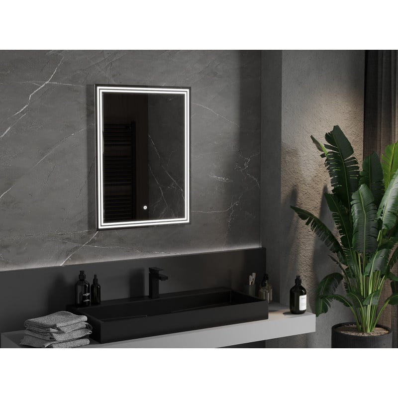 Mexen Taco beleuchteter Badezimmerspiegel 60 x 80 cm, LED 6000K, Antibeschlag - 9805-060-080-611-00