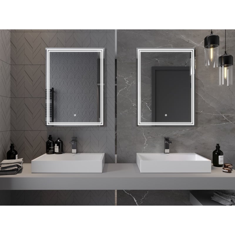 Mexen Taco beleuchteter Badezimmerspiegel 60 x 80 cm, LED 6000K, Antibeschlag - 9805-060-080-611-00