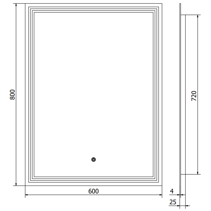 Mexen Taco beleuchteter Badezimmerspiegel 60 x 80 cm, LED 6000K, Antibeschlag - 9805-060-080-611-00