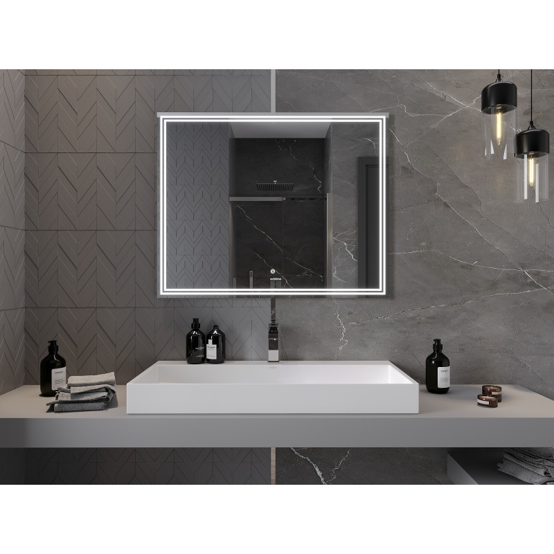 Mexen Taco beleuchteter Badezimmer-Spiegel 100 x 80 cm, LED 6000K, Antibeschlag - 9805-100-080-611-00