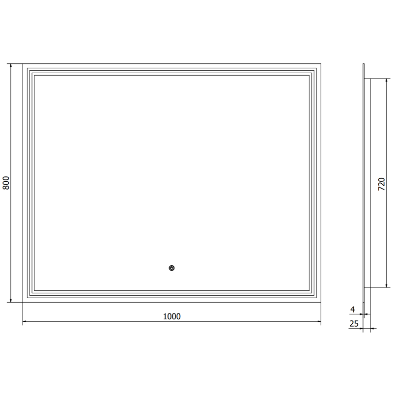 Mexen Taco beleuchteter Badezimmer-Spiegel 100 x 80 cm, LED 6000K, Antibeschlag - 9805-100-080-611-00