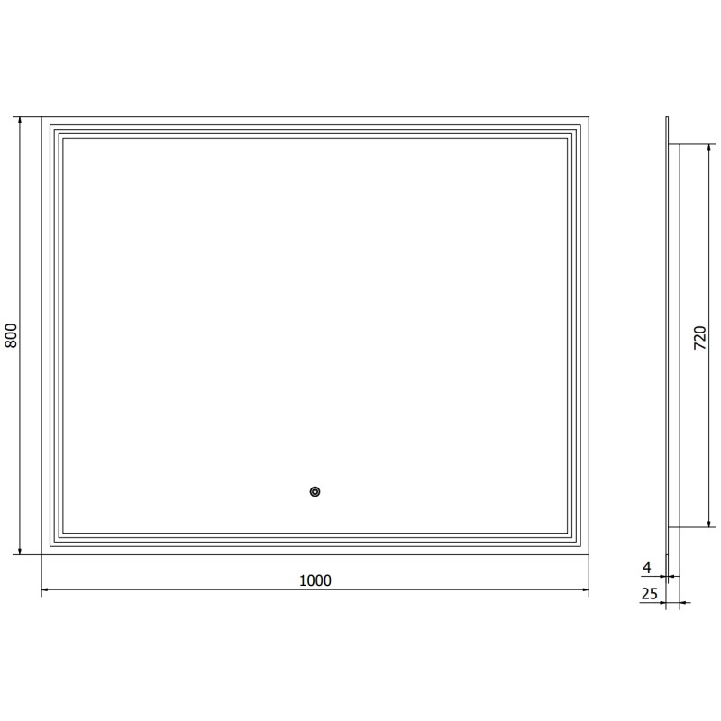 Mexen Taco beleuchteter Badezimmerspiegel 100 x 80 cm, LED 6000K, Antibeschlag - 9805-100-080-611-00