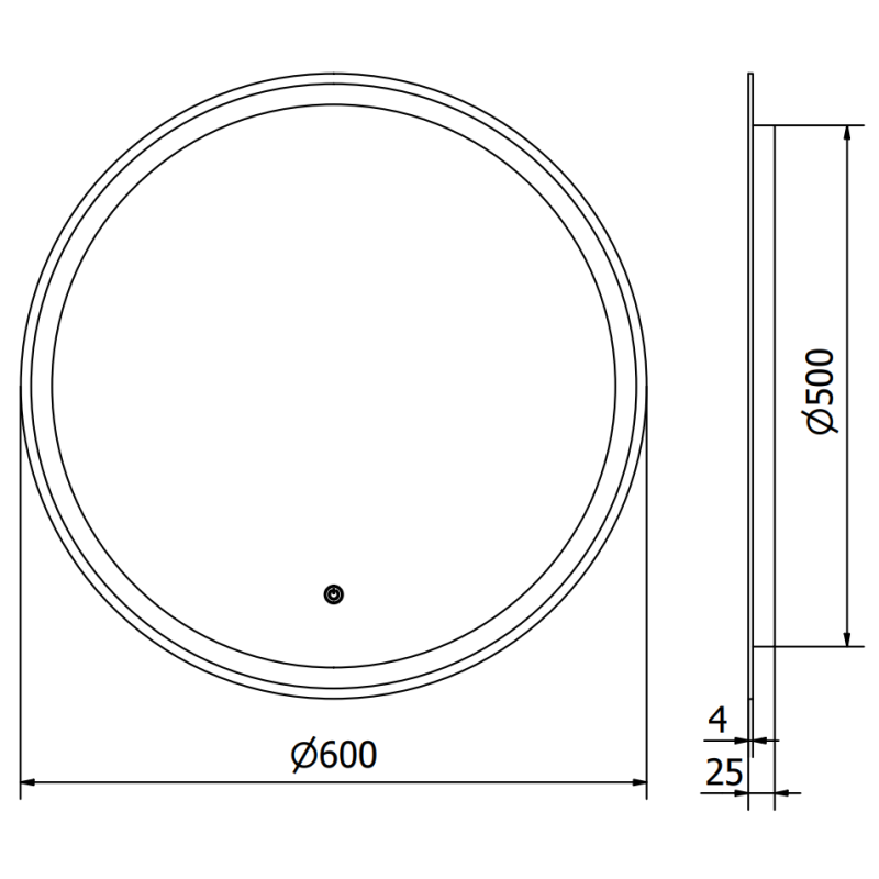 Mexen Gobi beleuchteter Badezimmerspiegel, rund 60 cm, LED 6000K, Antibeschlag - 9801-060-060-611-00