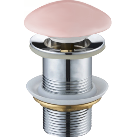 Mexen Klick-Klack-Abflussstopfen rund, rosa Keramik matt - 79910-44