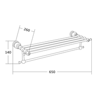 Mexen Estela Handtuchablage, schwarz - 7011520-70