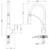 Mexen Leo Granitspüle 1-Becken mit Abtropffläche und Küchenarmatur Aster, weiß - 6501-20-73450-70-B