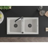 Mexen Mario 2-Kammer-Granits.Spüle mit Küchenarmatur Aster, weiß - 6504-20-73450-07-B