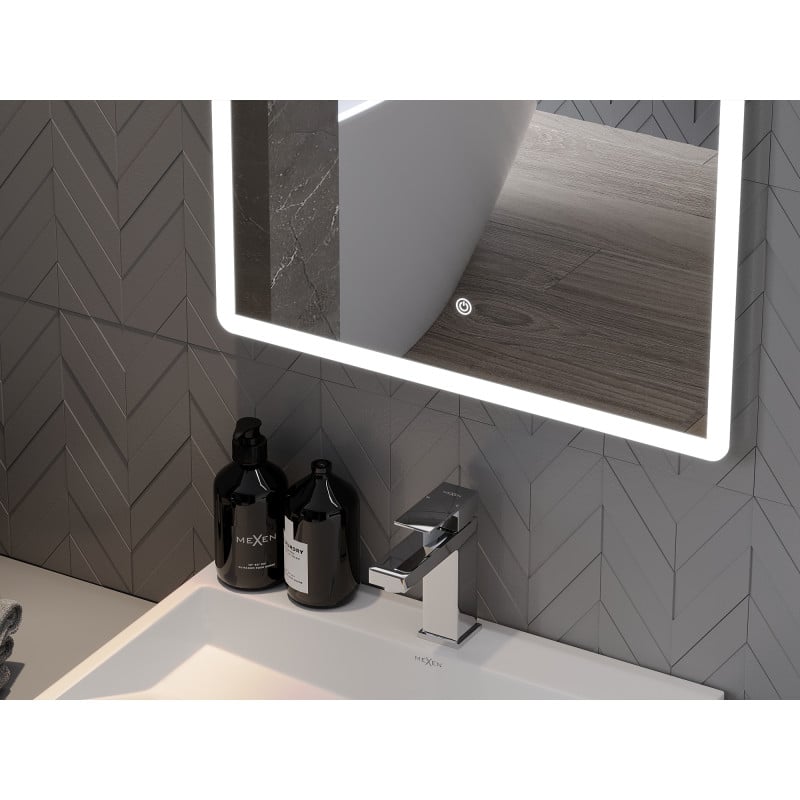 Mexen Navia beleuchteter Badezimmerspiegel 60 x 80 cm, LED 6000K, Antibeschlag - 9803-060-080-611-00