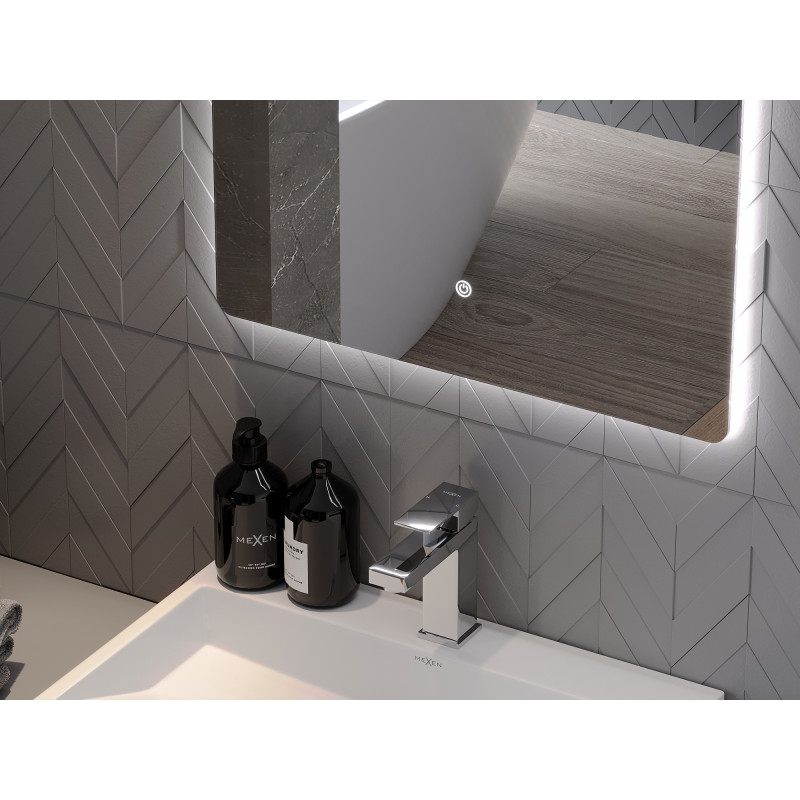 Mexen Sun beleuchteter Badezimmerspiegel 60 x 80 cm, LED 6000K, Antibeschlag - 9807-060-080-611-00