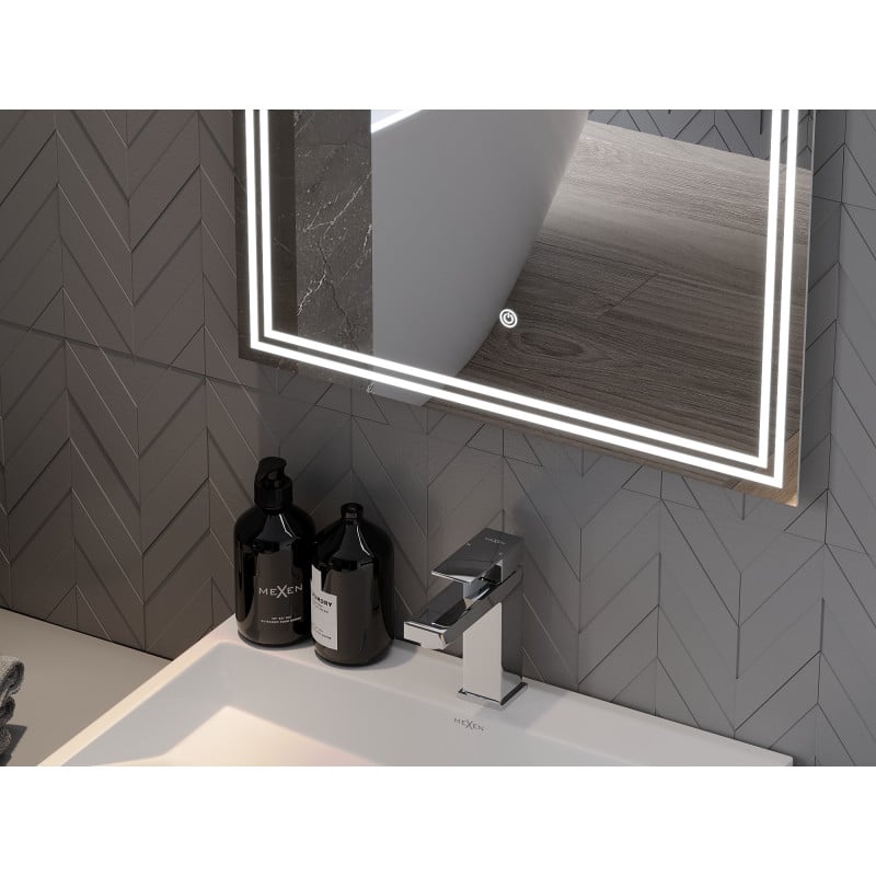 Mexen Taco beleuchteter Badezimmer-Spiegel 100 x 80 cm, LED 6000K, Antibeschlag - 9805-100-080-611-00