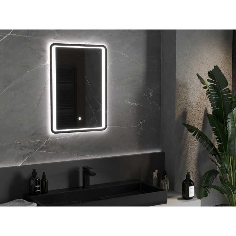 Mexen Zusa beleuchteter Badezimmerspiegel 50 x 70 cm, LED 6000K, Antibeschlag - 9808-050-070-611-00