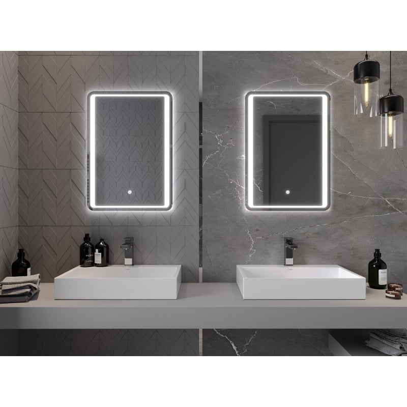 Mexen Zusa beleuchteter Badezimmerspiegel 50 x 70 cm, LED 6000K, Antibeschlag - 9808-050-070-611-00