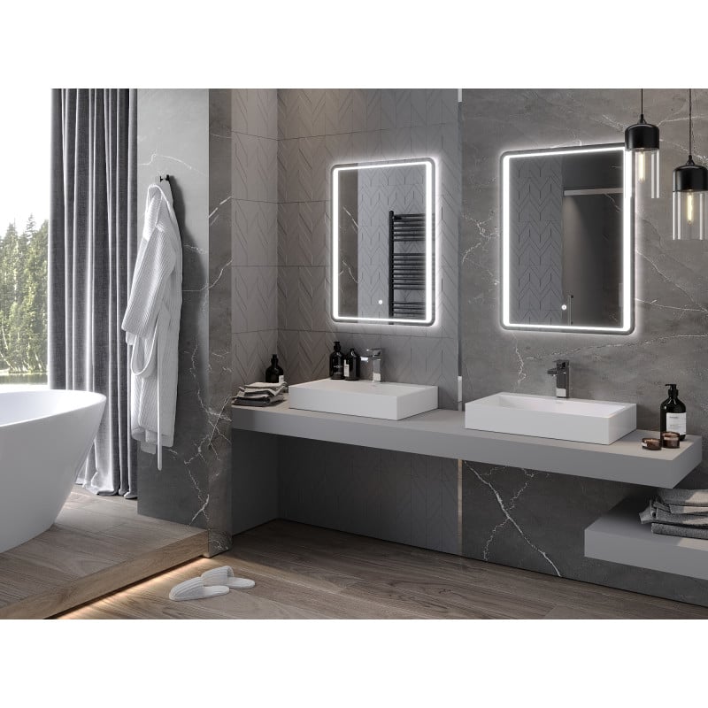 Mexen Zusa beleuchteter Badezimmerspiegel 60 x 80 cm, LED 6000K, Antibeschlag - 9808-060-080-611-00