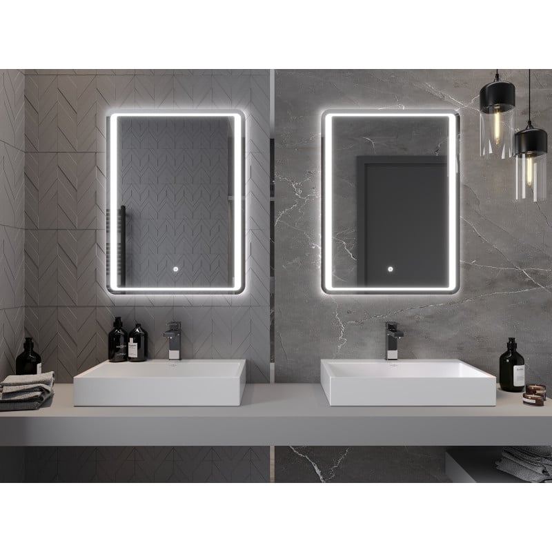 Mexen Zusa beleuchteter Badezimmerspiegel 60 x 80 cm, LED 6000K, Antibeschlag - 9808-060-080-611-00