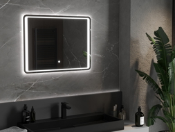 Mexen Zusa beleuchteter Badezimmerspiegel 80 x 60 cm, LED 6000K, Antibeschlag - 9808-080-060-611-00