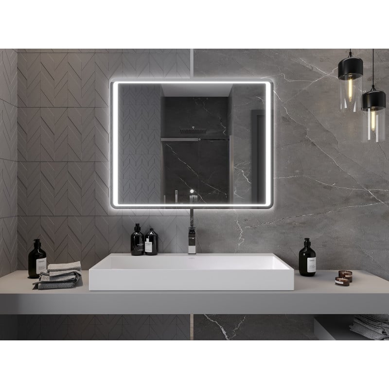 Mexen Zusa beleuchteter Badezimmerspiegel 100 x 80 cm, LED 6000K, Antibeschlag - 9808-100-080-611-00
