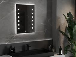 Mexen Ner beleuchteter Badezimmerspiegel 50 x 70 cm, LED 6000K, Antibeschlag - 9809-050-070-611-00
