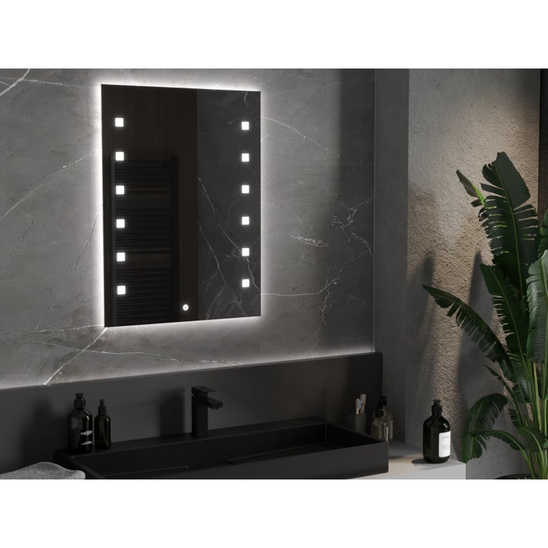 Mexen Ner beleuchteter Badezimmerspiegel 60 x 80 cm, LED 6000K, Antibeschlag - 9809-060-080-611-00