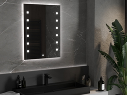 Mexen Ner beleuchteter Badezimmerspiegel 60 x 80 cm, LED 6000K, Antibeschlag - 9809-060-080-611-00
