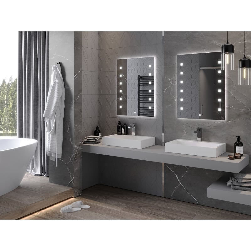 Mexen Ner beleuchteter Badezimmerspiegel 60 x 80 cm, LED 6000K, Antibeschlag - 9809-060-080-611-00