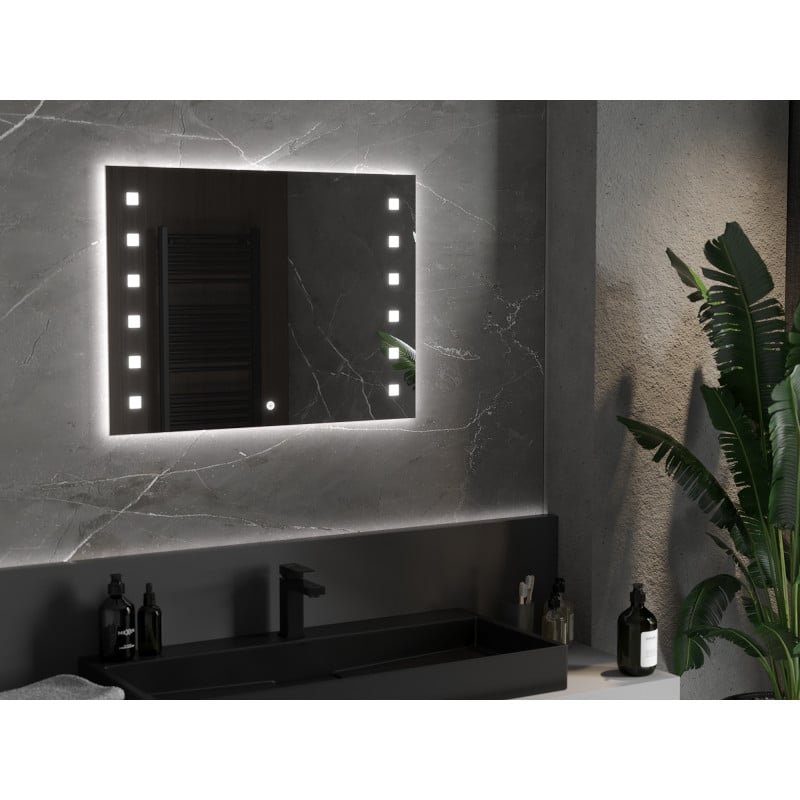 Mexen Ner beleuchteter Badezimmerspiegel 80 x 60 cm, LED 6000K, Antibeschlag - 9809-080-060-611-00