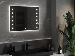 Mexen Ner beleuchteter Badezimmerspiegel 80 x 60 cm, LED 6000K, Antibeschlag - 9809-080-060-611-00