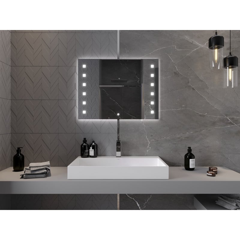 Mexen Ner beleuchteter Badezimmerspiegel 80 x 60 cm, LED 6000K, Antibeschlag - 9809-080-060-611-00