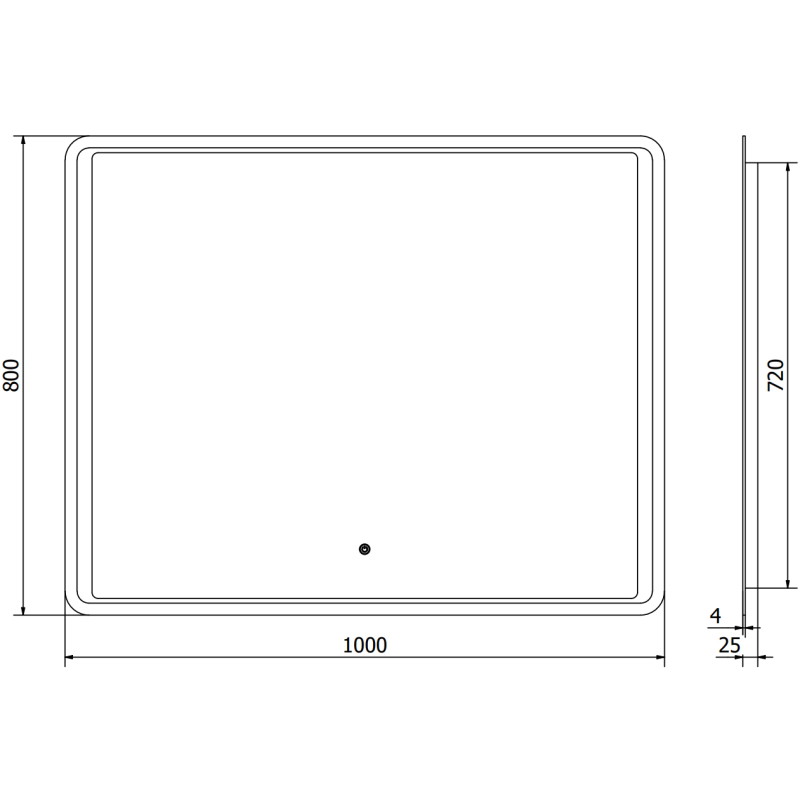 Mexen Zusa beleuchteter Badezimmer-Spiegel 100 x 80 cm, LED 6000K, Antibeschlag - 9808-100-080-611-00