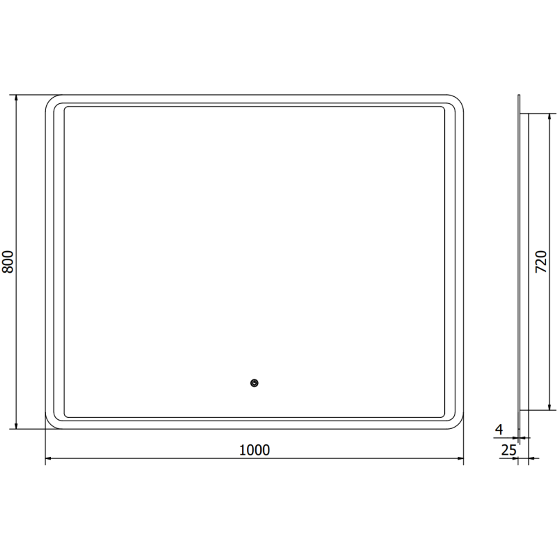 Mexen Zusa beleuchteter Badezimmerspiegel 100 x 80 cm, LED 6000K, Antibeschlag - 9808-100-080-611-00