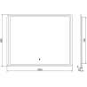 Mexen Zusa beleuchteter Badezimmer-Spiegel 100 x 80 cm, LED 6000K, Antibeschlag - 9808-100-080-611-00