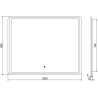 Mexen Zusa beleuchteter Badezimmerspiegel 100 x 80 cm, LED 6000K, Antibeschlag - 9808-100-080-611-00